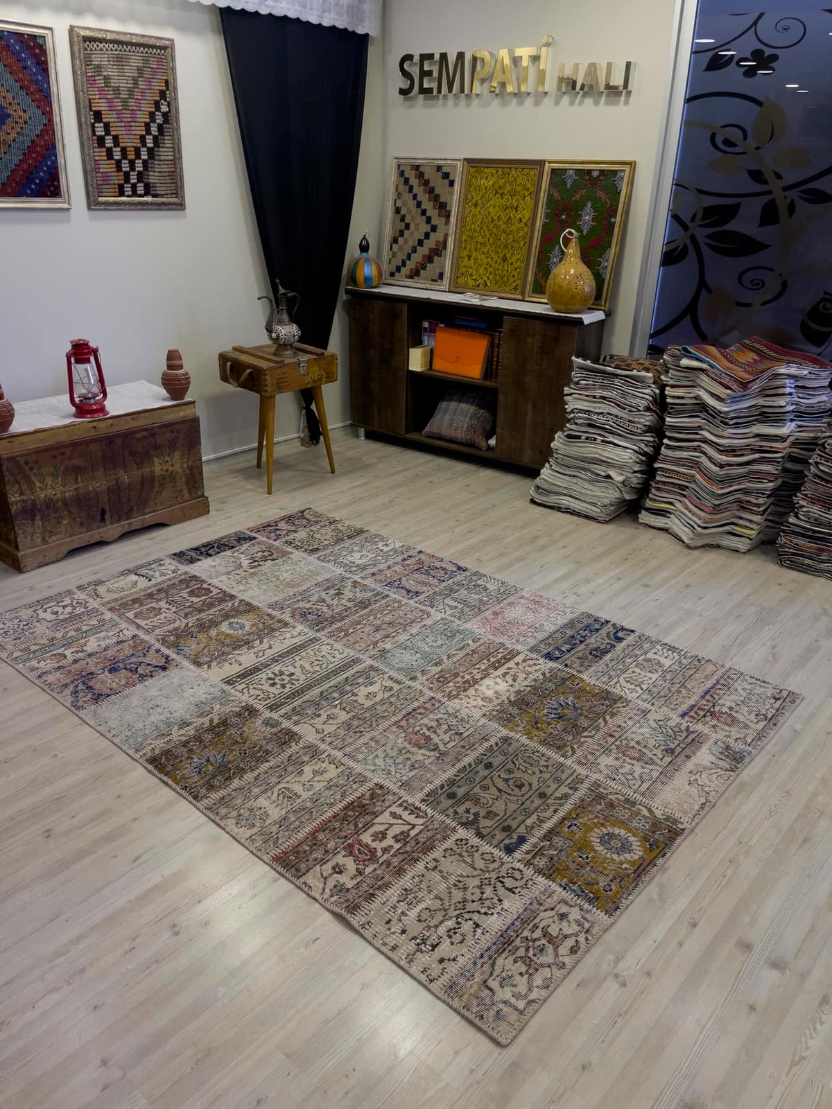 Handmade Patchwork Rug — detail view 5, handmade vintage rug