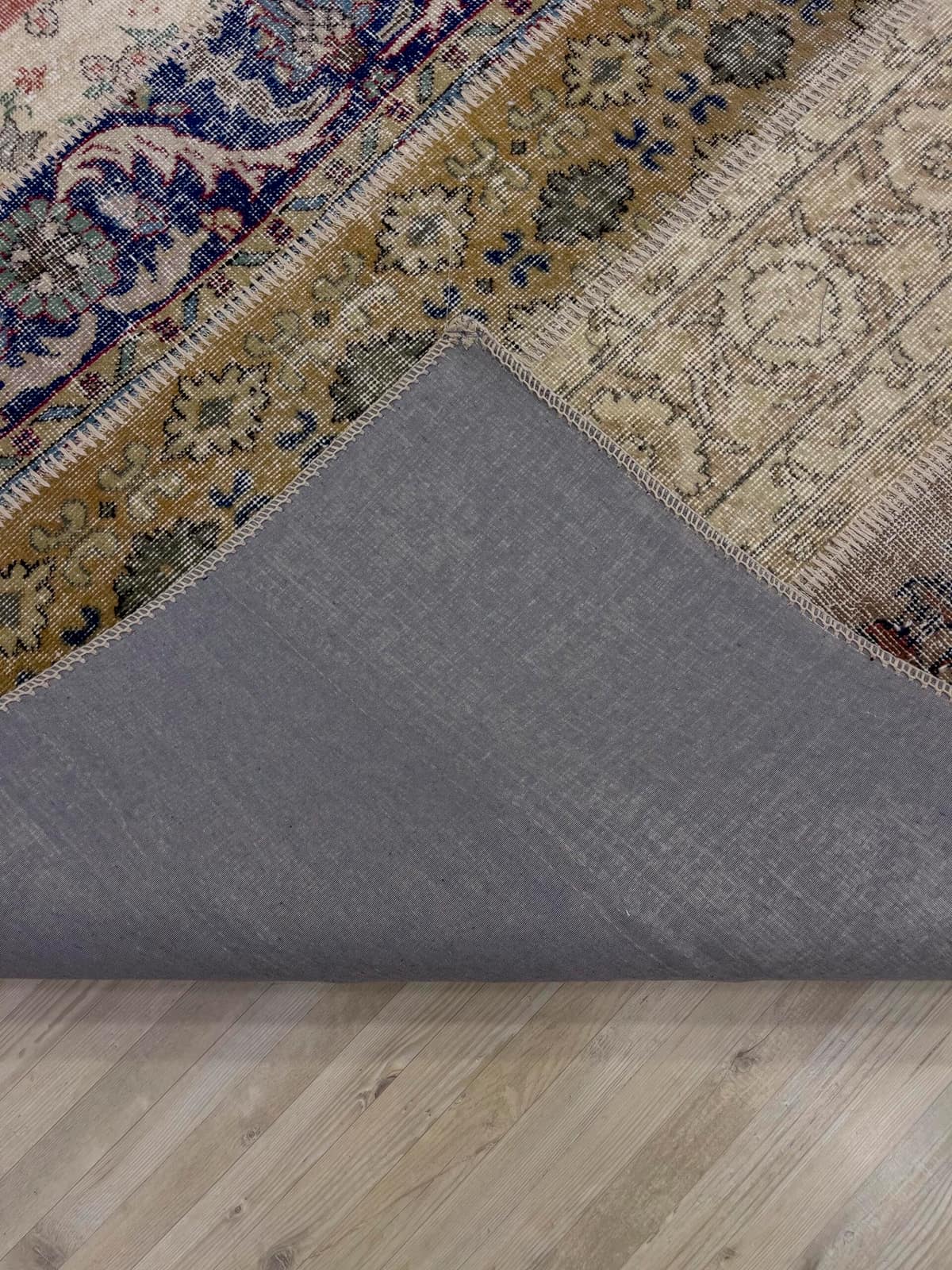 Unique Handwoven Patchwork Rug — detail view 4, handmade vintage rug