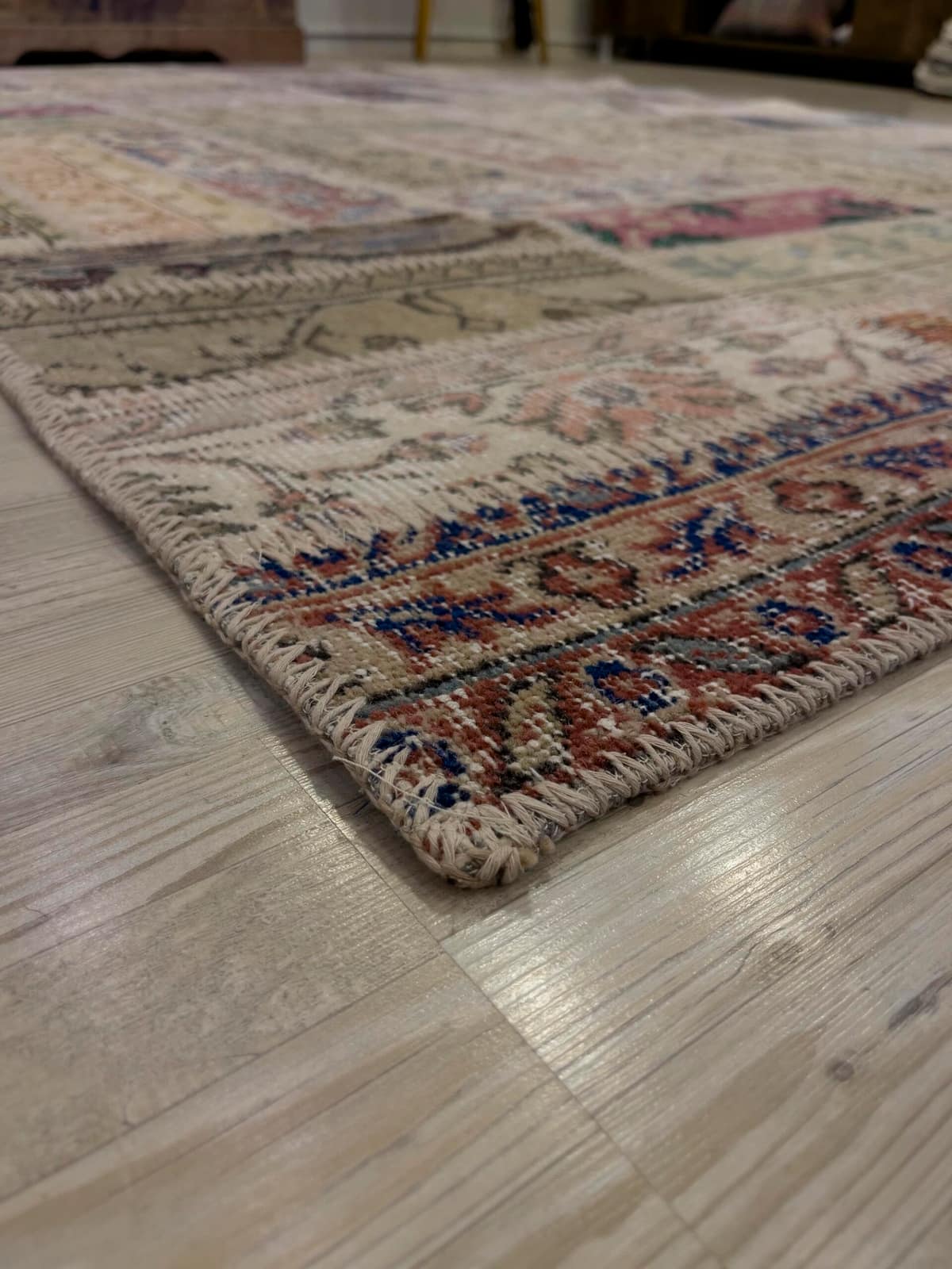 Handmade Patchwork Elegant Design Rug — detail view 4, handmade vintage rug
