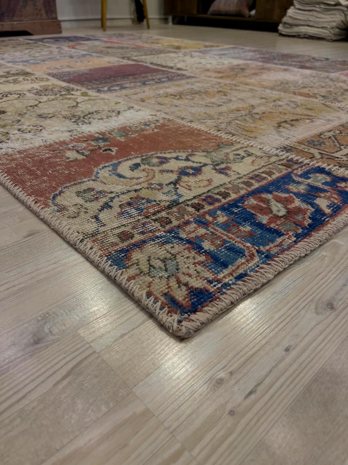 Unique Classic-Style Handmade Patchwork Rug — detail view 5, handmade vintage rug