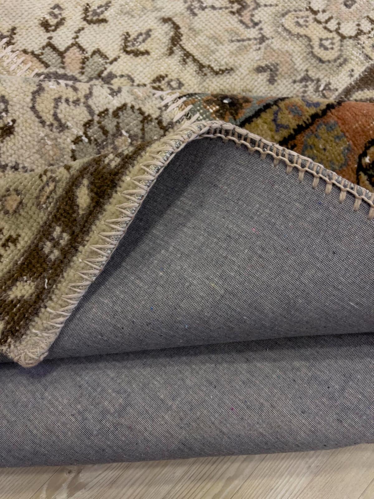 Modern, One-of-a-Kind Custom Patchwork Rug — detail view 3, handmade vintage rug
