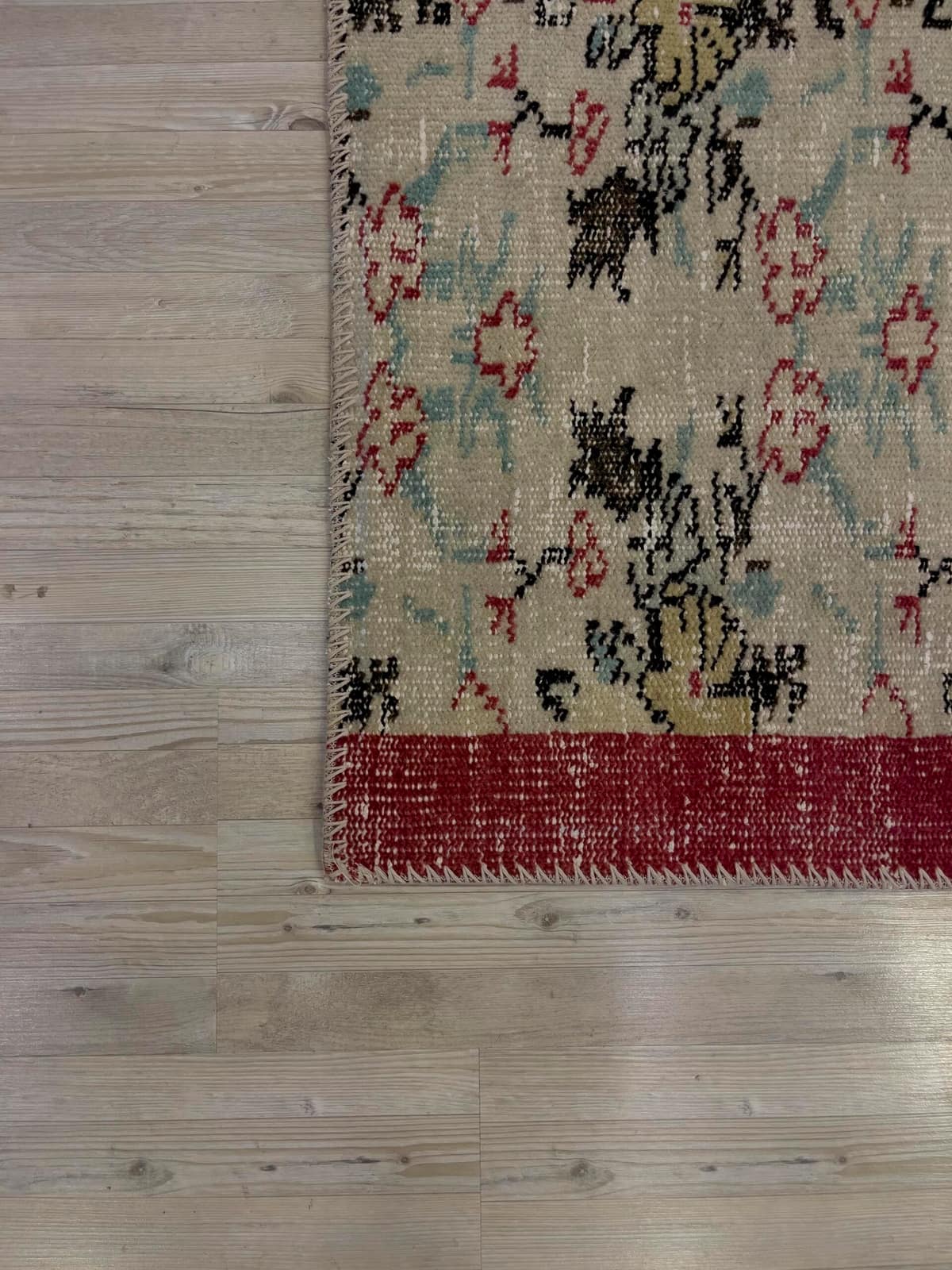 Modern, One-of-a-Kind Custom Patchwork Rug — detail view 4, handmade vintage rug