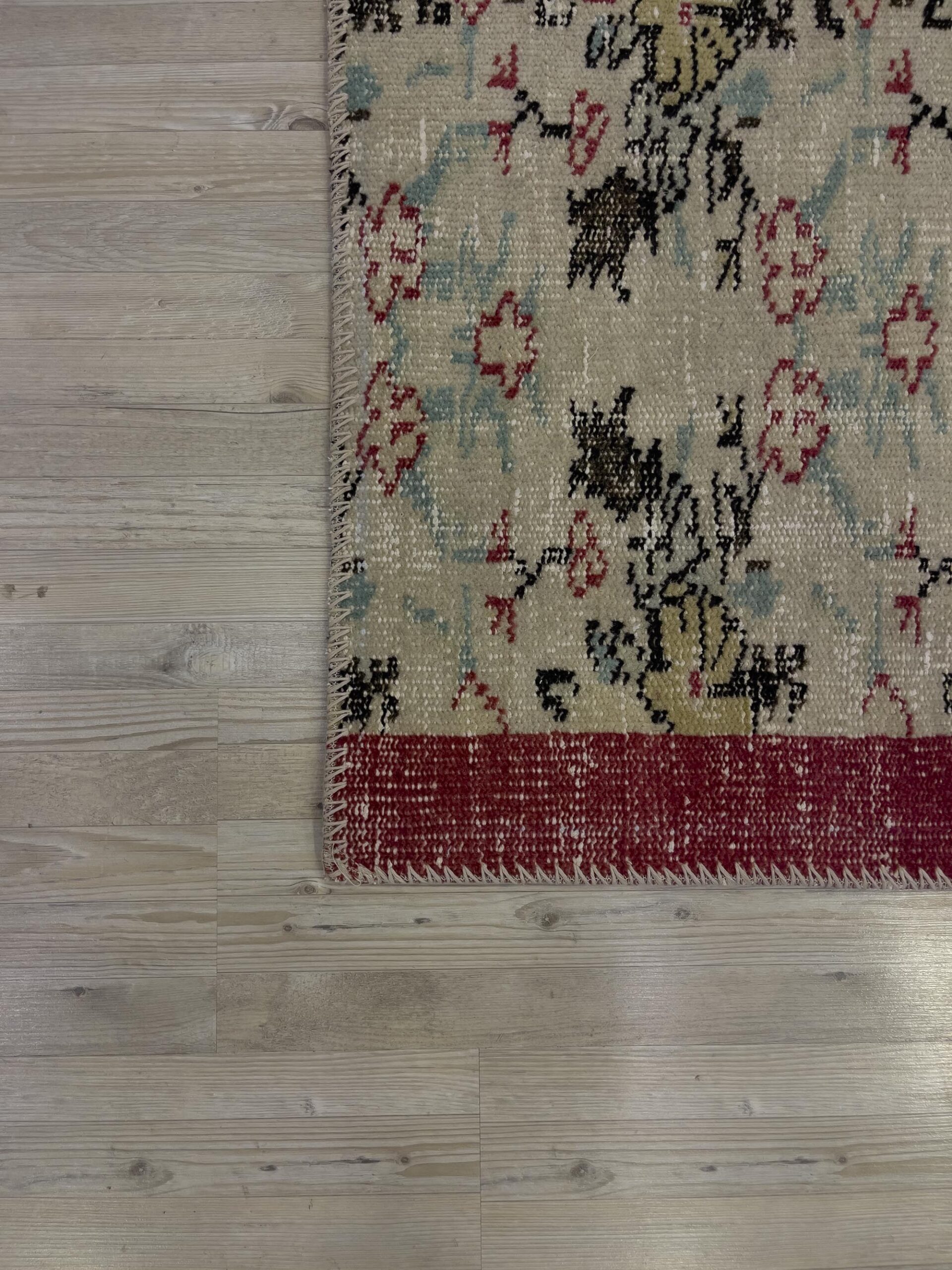 Modern, One-of-a-Kind Custom Patchwork Rug — detail view 2, handmade vintage rug