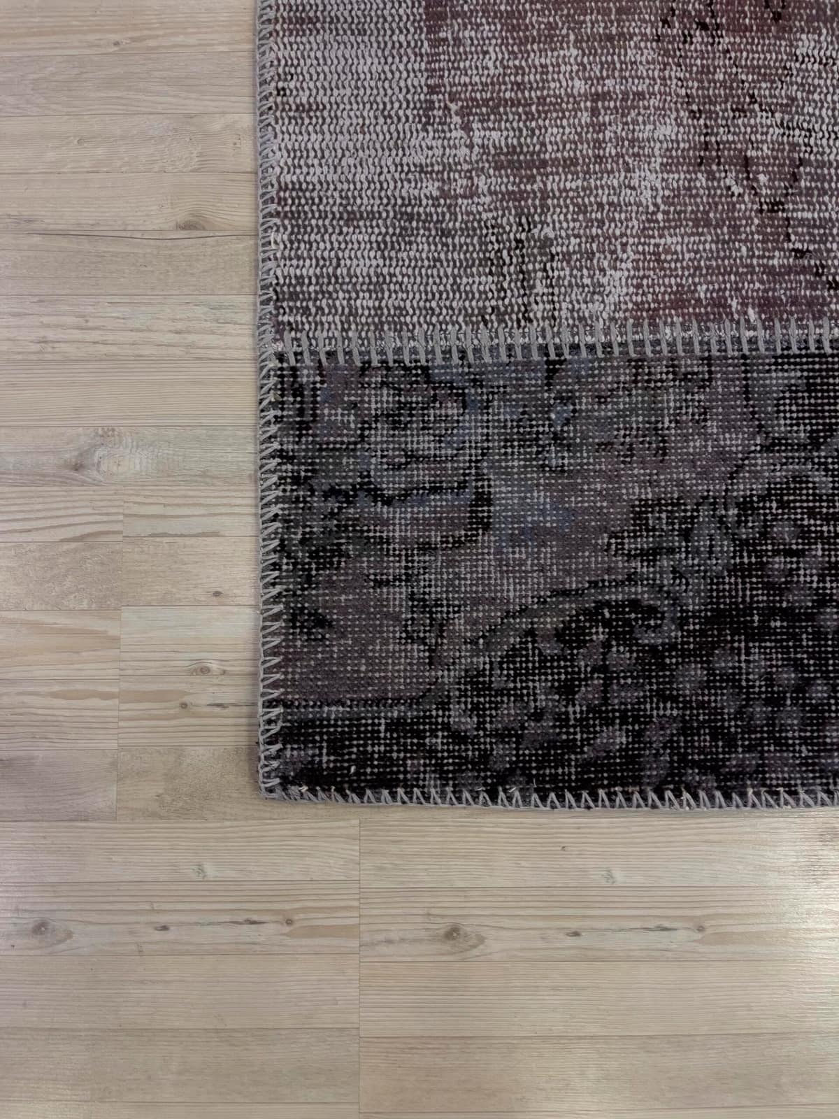 Unique Hand-Woven Patchwork Rug — detail view 5, handmade vintage rug