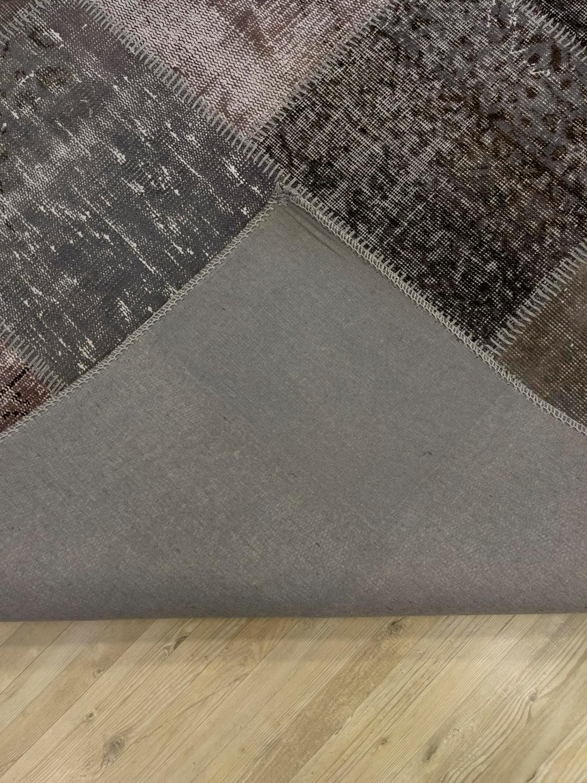 Unique Hand-Woven Patchwork Rug — detail view 3, handmade vintage rug
