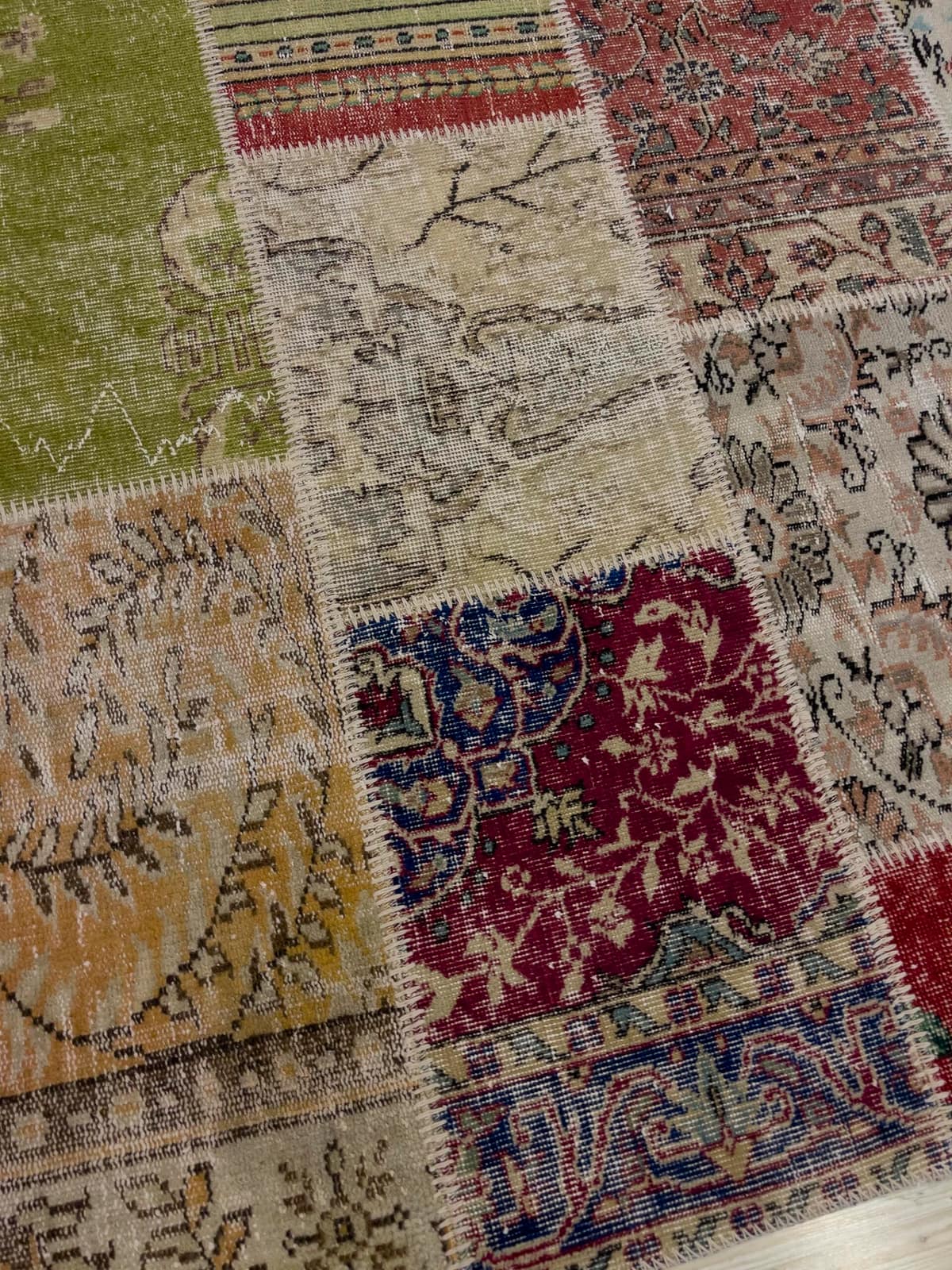 Unique Classic-Style Custom Patchwork Rug — detail view 5, handmade vintage rug