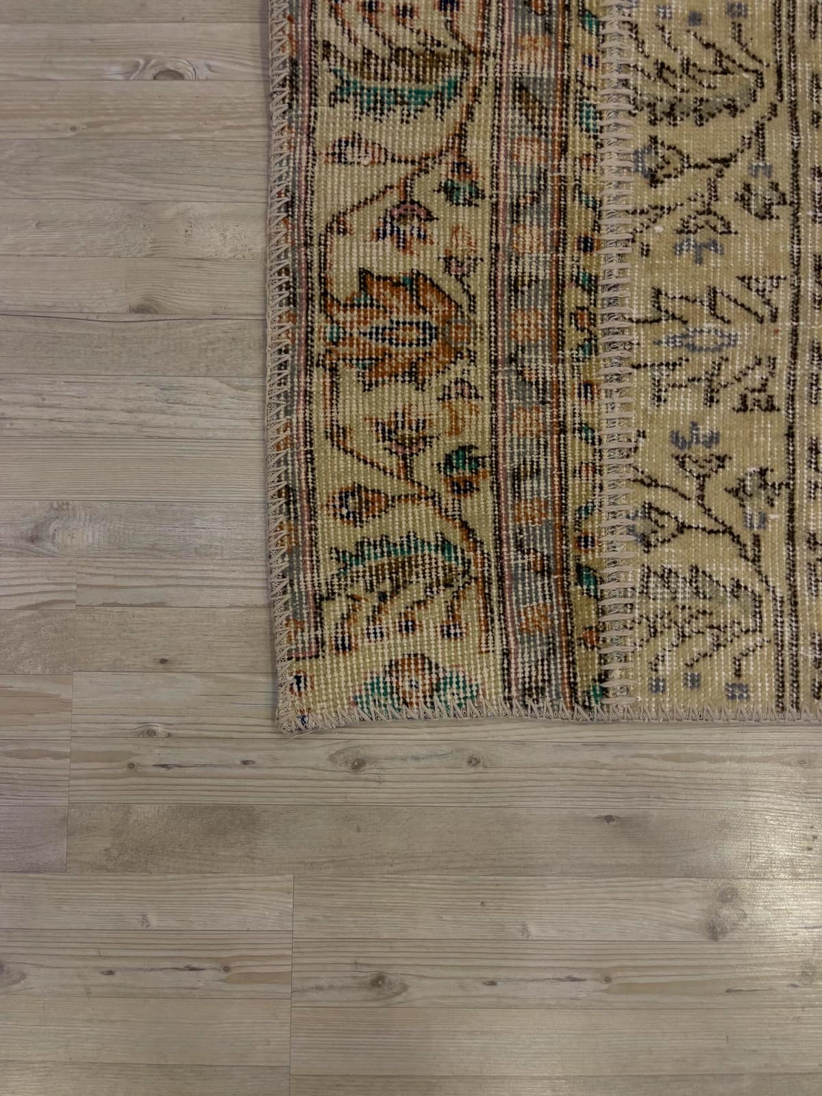 Hand-Woven Distressed Special Patchwork Rug — detail view 4, handmade vintage rug