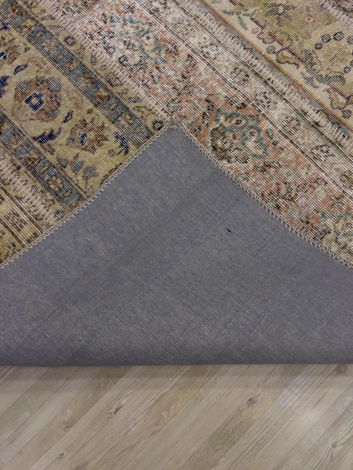 Hand-Woven Distressed Special Patchwork Rug — detail view 3, handmade vintage rug