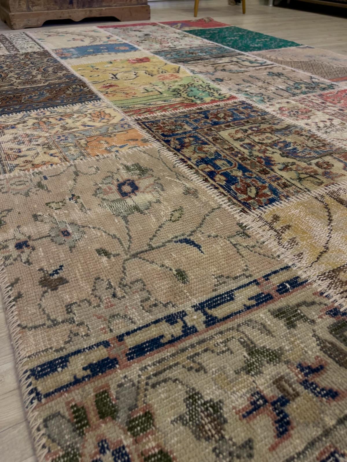 Handmade Patchwork Elegant Design Rug — detail view 5, handmade vintage rug
