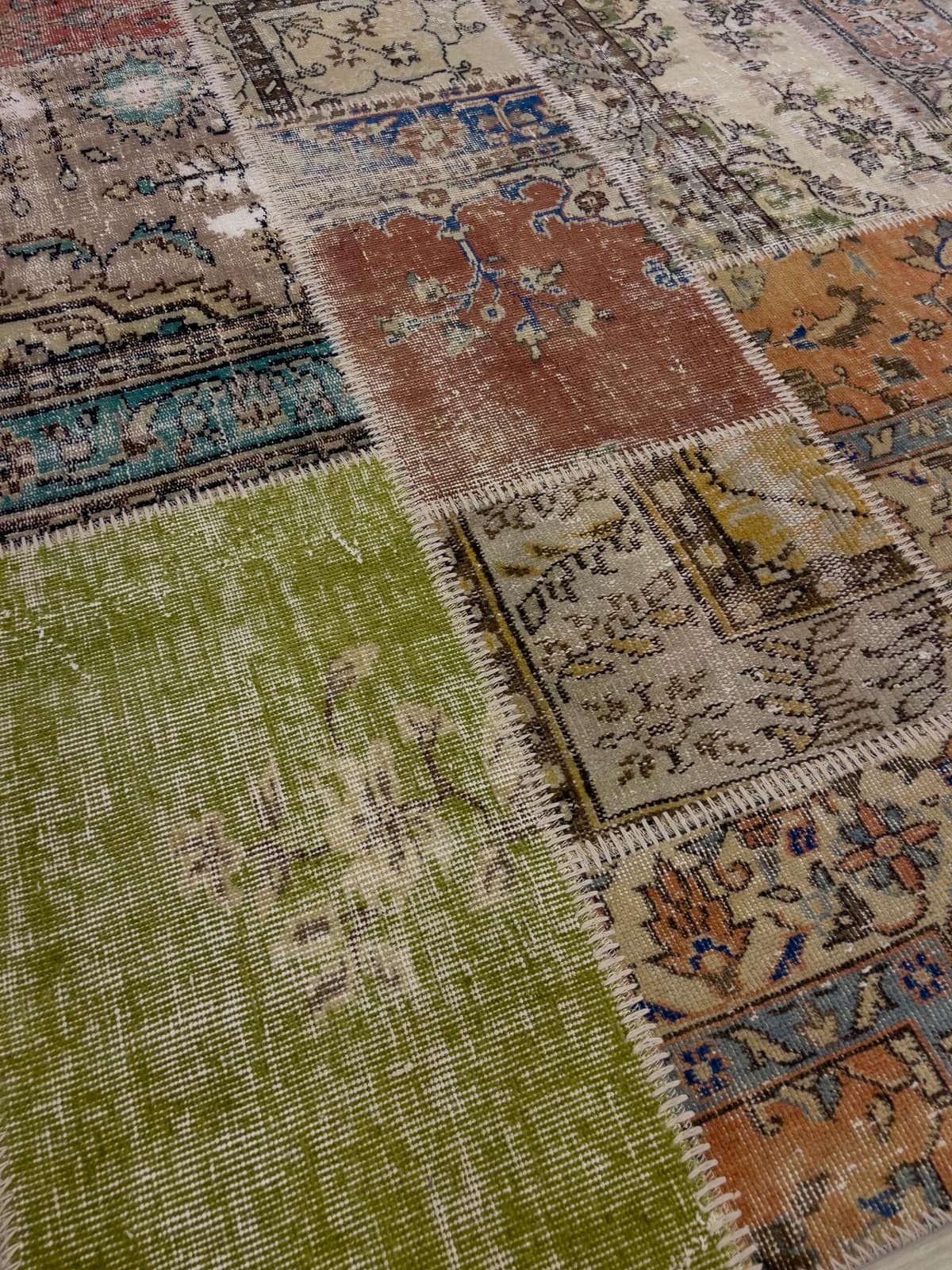 Handmade Patchwork Rug — detail view 5, handmade vintage rug