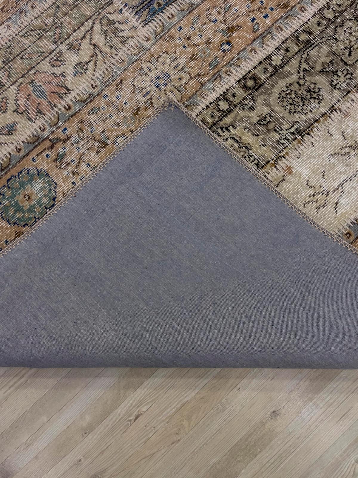 Unique Handwoven Patchwork Rug — detail view 3, handmade vintage rug