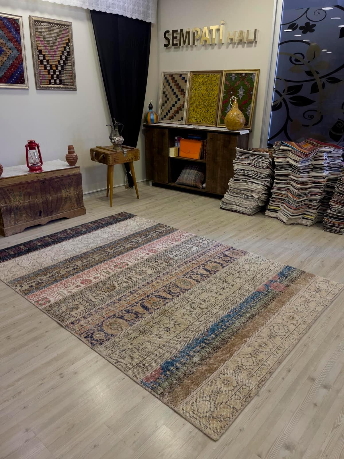 A Unique and Exquisite Patchwork Rug — detail view 4, handmade vintage rug