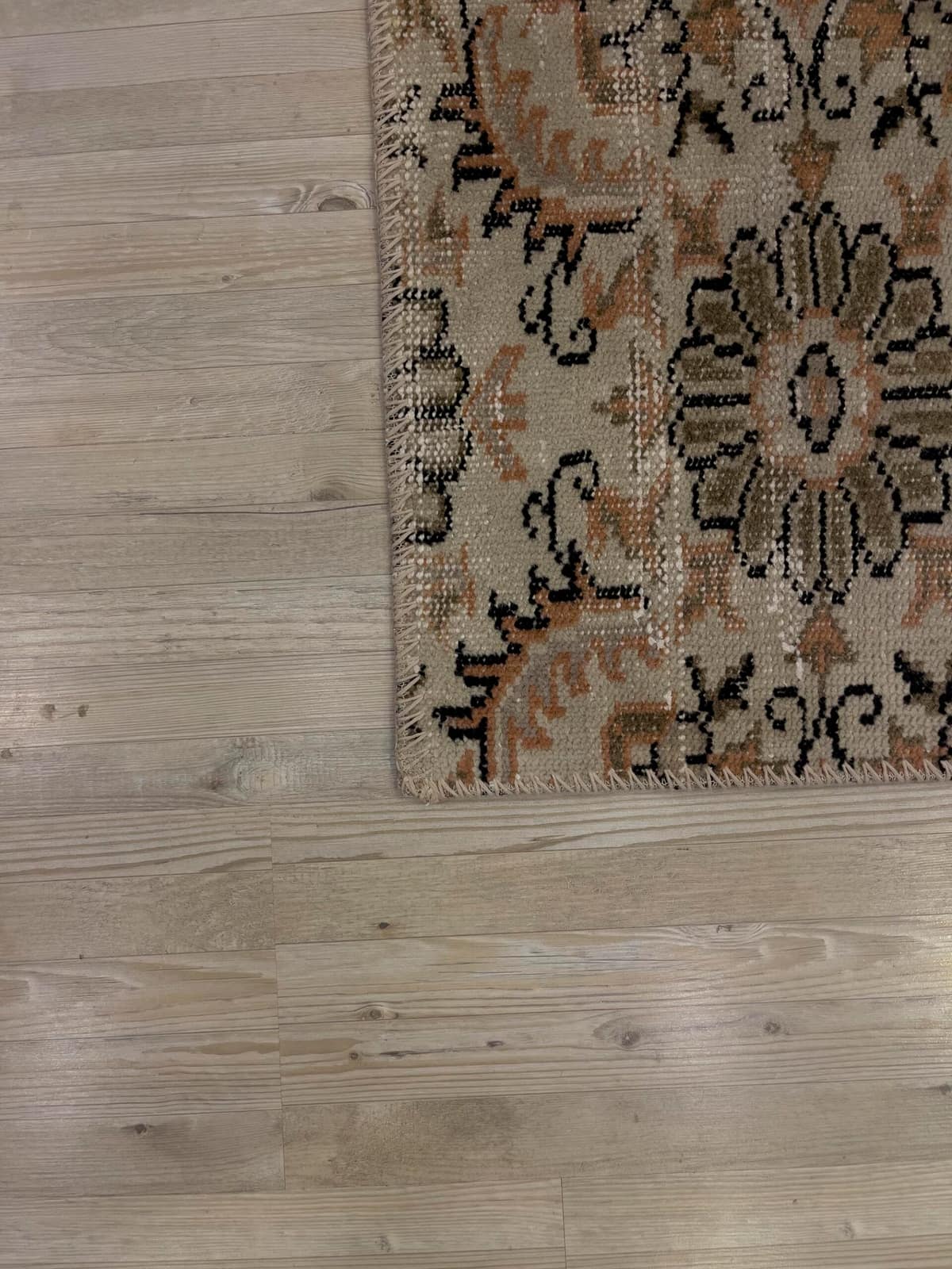 Modern, One-of-a-Kind Custom Patchwork Rug — detail view 4, handmade vintage rug