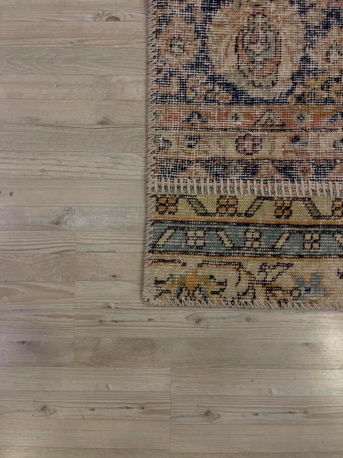 Unique Hand-Woven Patchwork Rug — detail view 5, handmade vintage rug