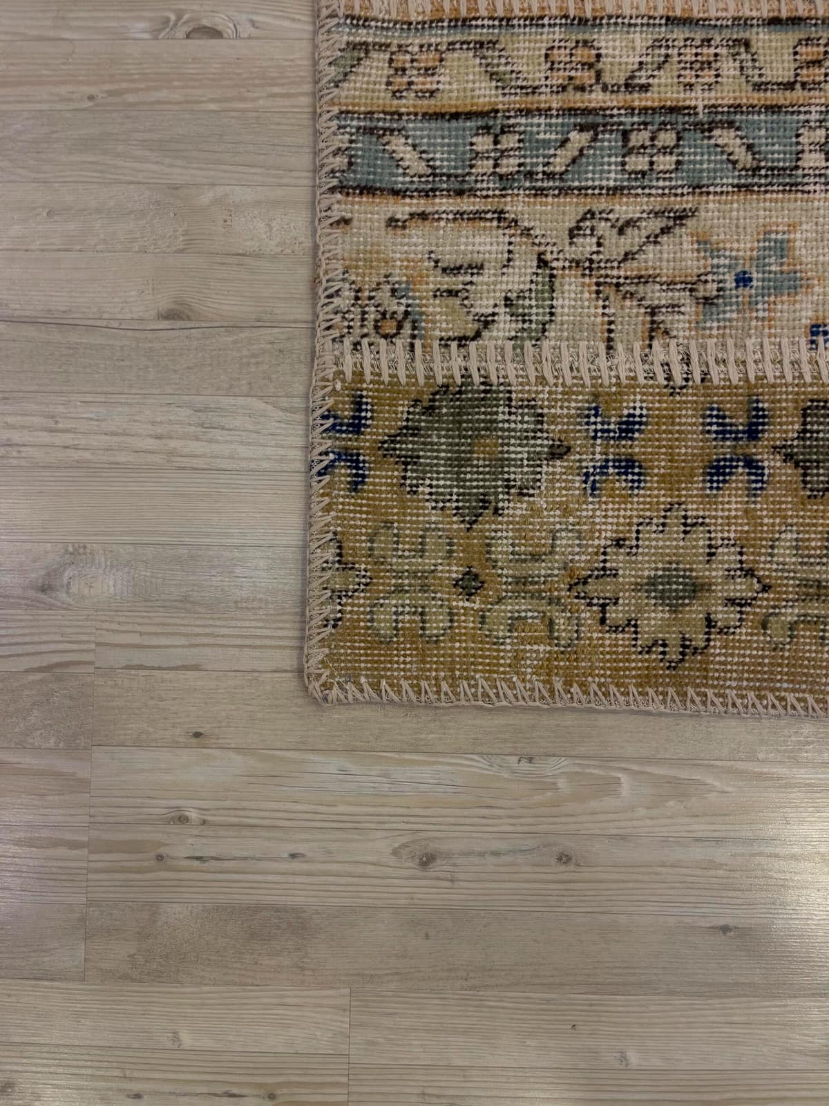 Hand-Woven Distressed Special Patchwork Rug — detail view 4, handmade vintage rug