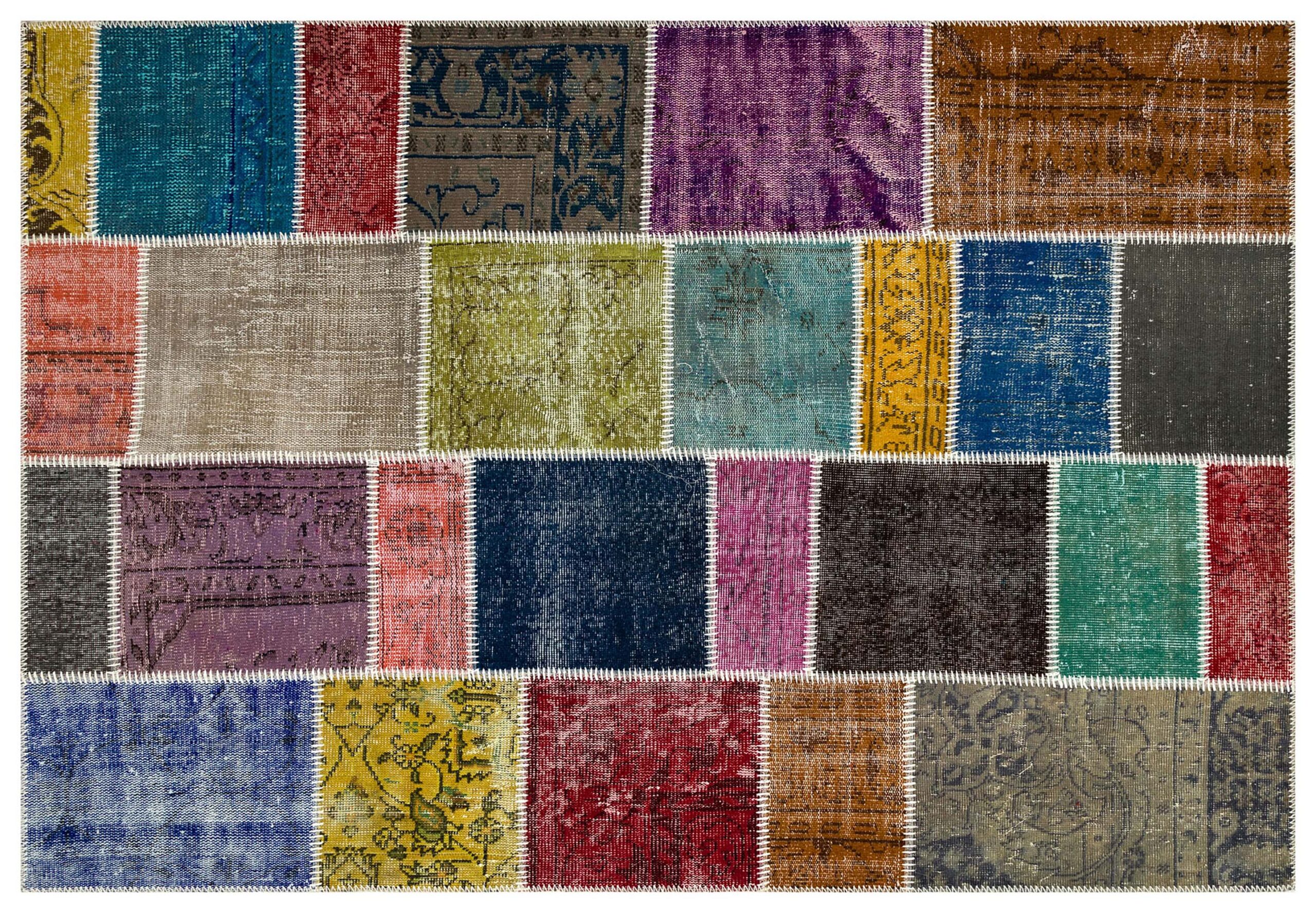 Handmade Patchwork Rug — detail view 2, handmade vintage rug