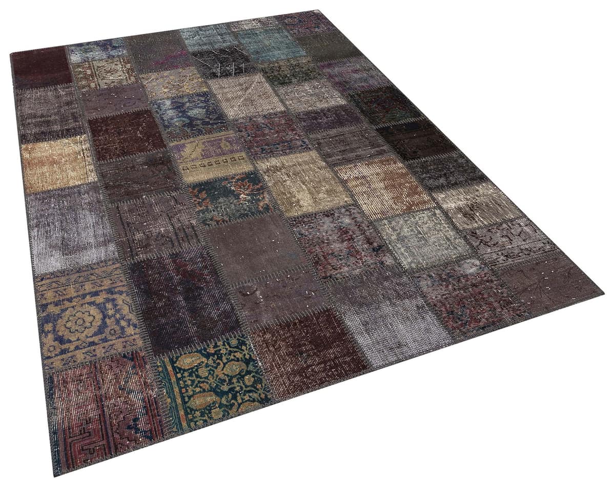 Handmade Patchwork Rug, vintage rug, Handmade, hand-knotted wool & silk, size 160 × 230 cm, from Isparta