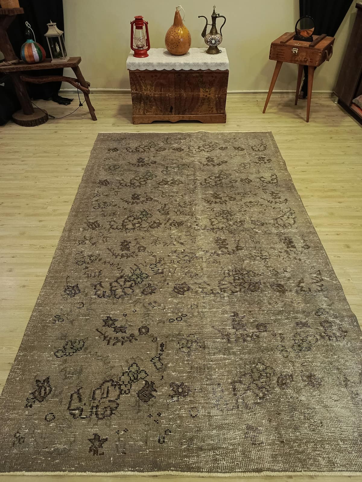 Handcrafted Distressed Rug — detail view 5, handmade vintage rug