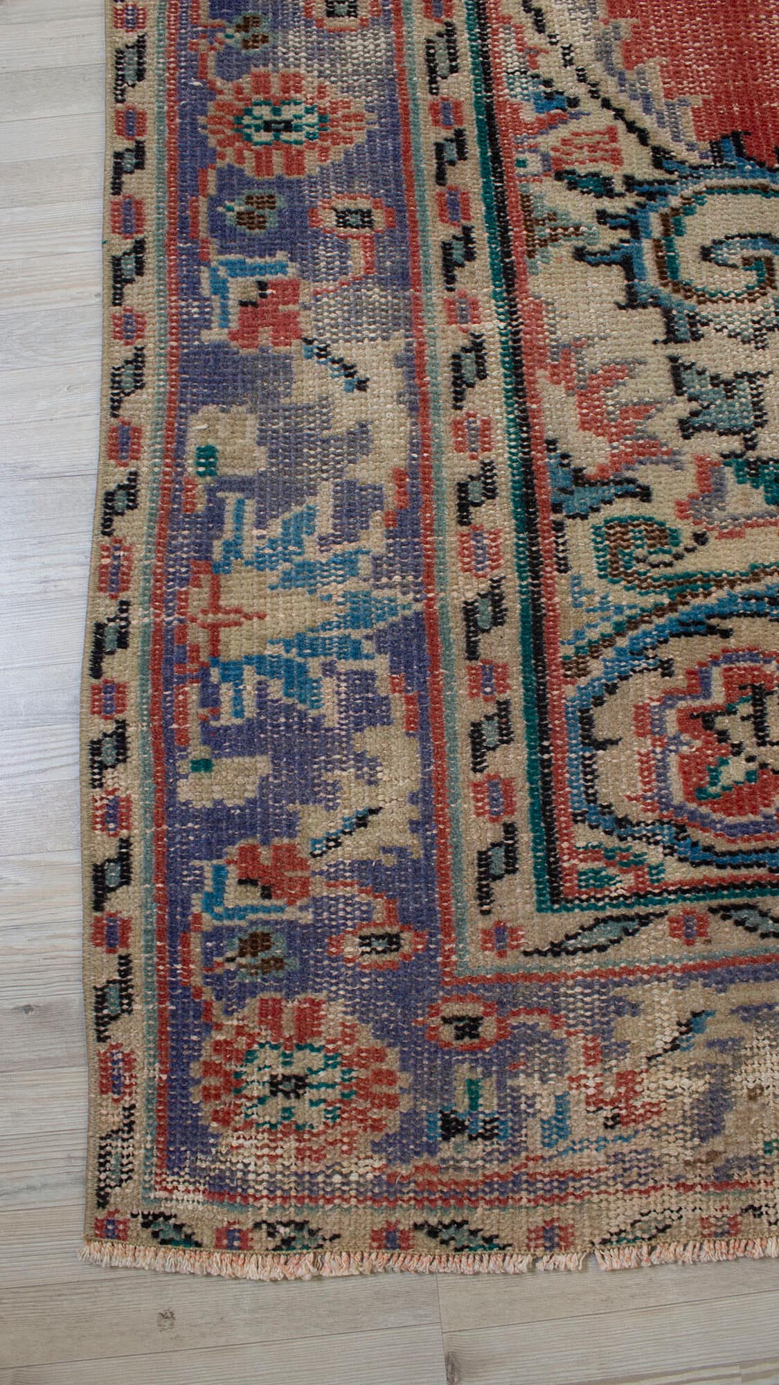 Century-Old Antique-Style Rug — detail view 3, handmade vintage rug
