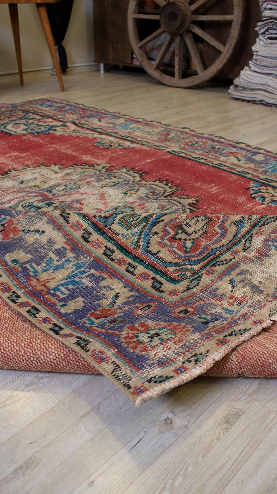 Century-Old Antique-Style Rug — detail view 4, handmade vintage rug