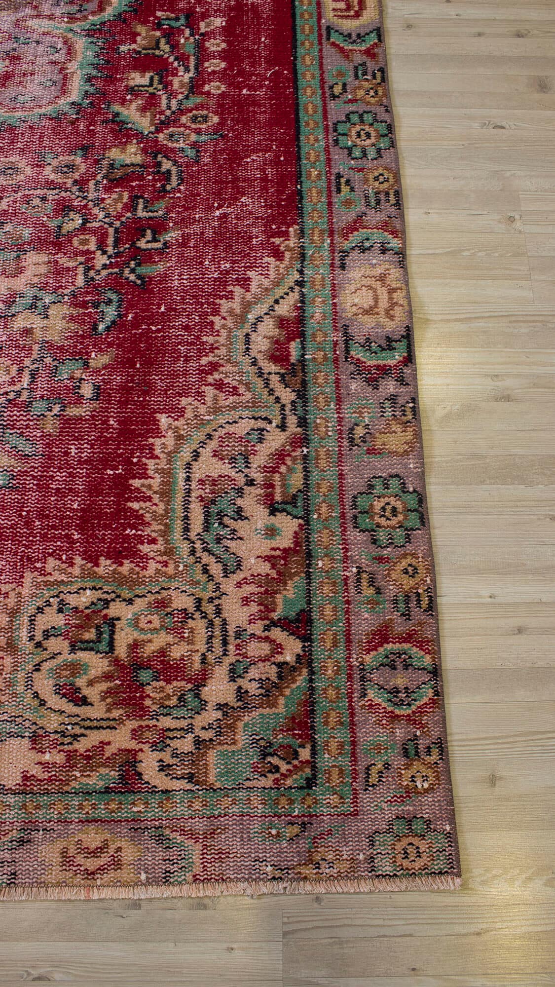 Vintage Distressed Wool Rug — detail view 4, handmade vintage rug