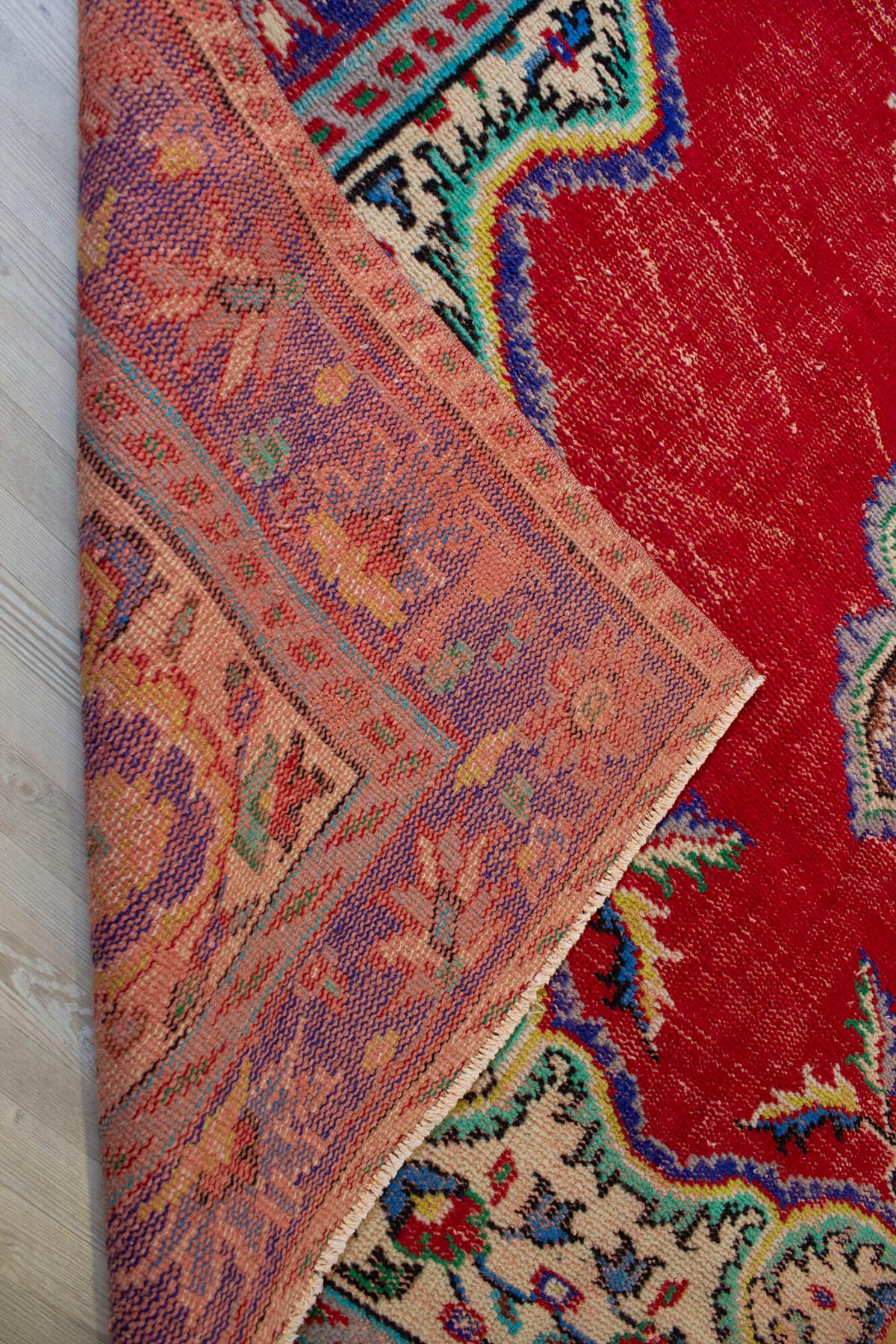 Handcrafted Distressed Rug — detail view 4, handmade vintage rug