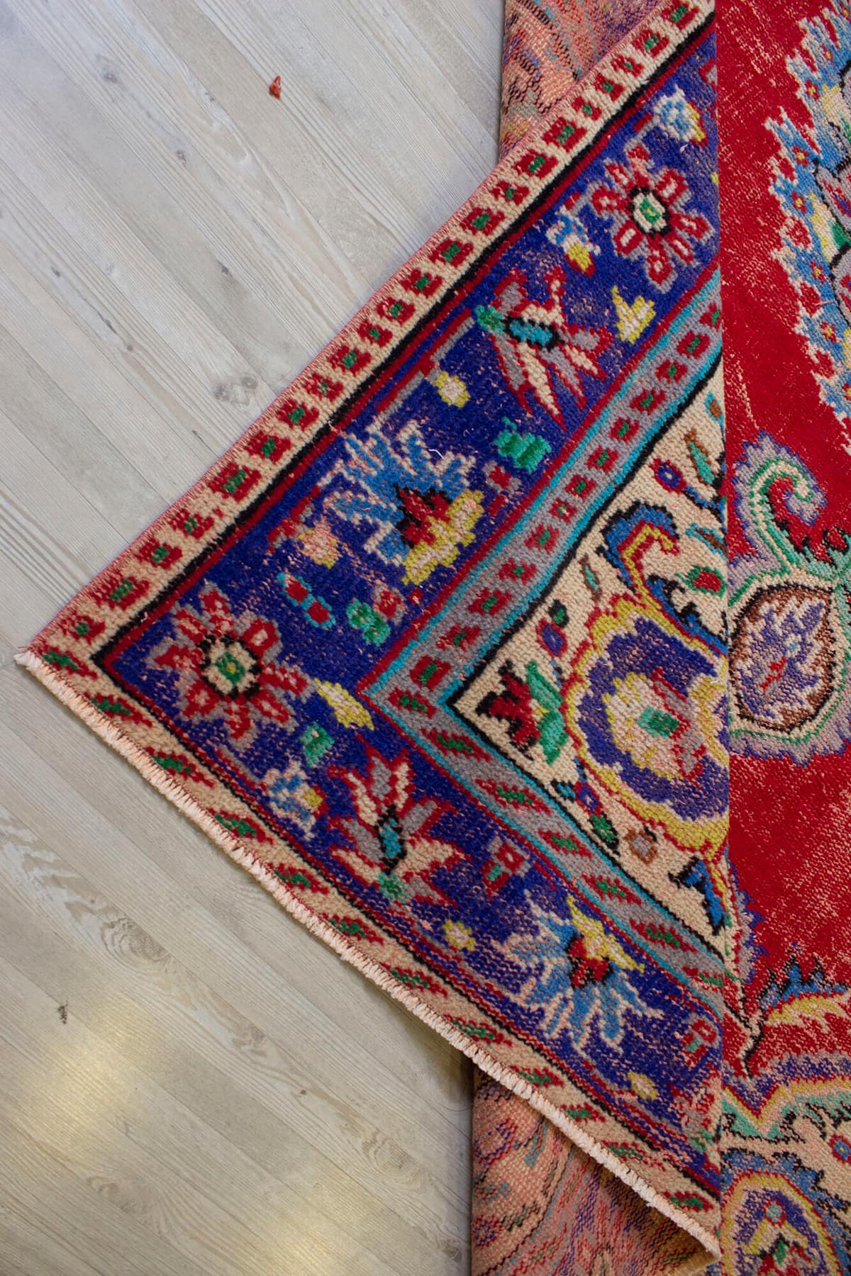 Handcrafted Distressed Rug — detail view 5, handmade vintage rug