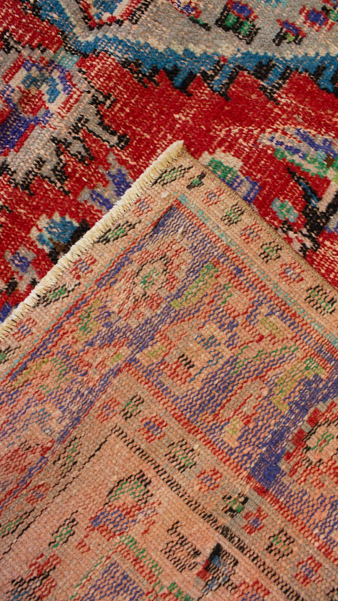 Handmade Distressed Rug — detail view 3, handmade vintage rug