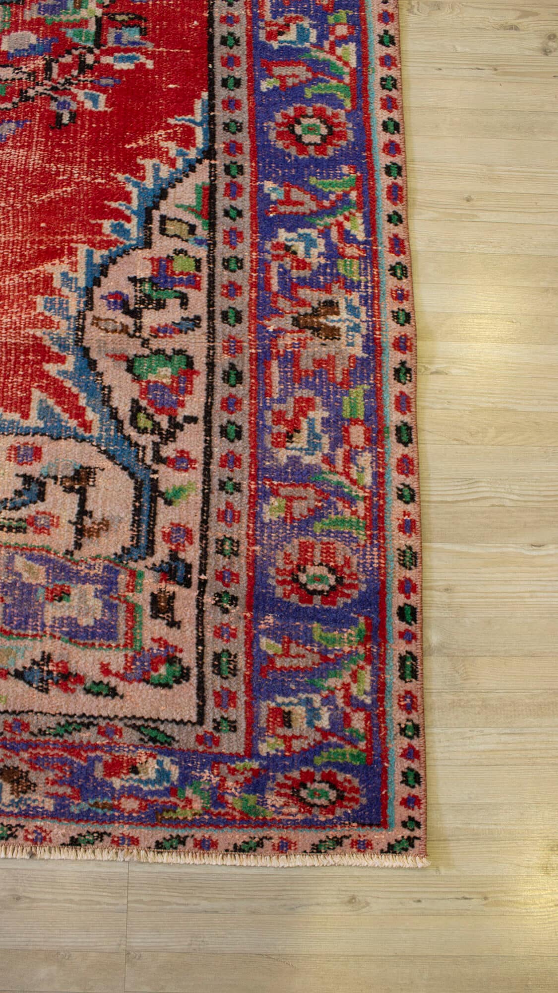Handmade Distressed Rug — detail view 5, handmade vintage rug