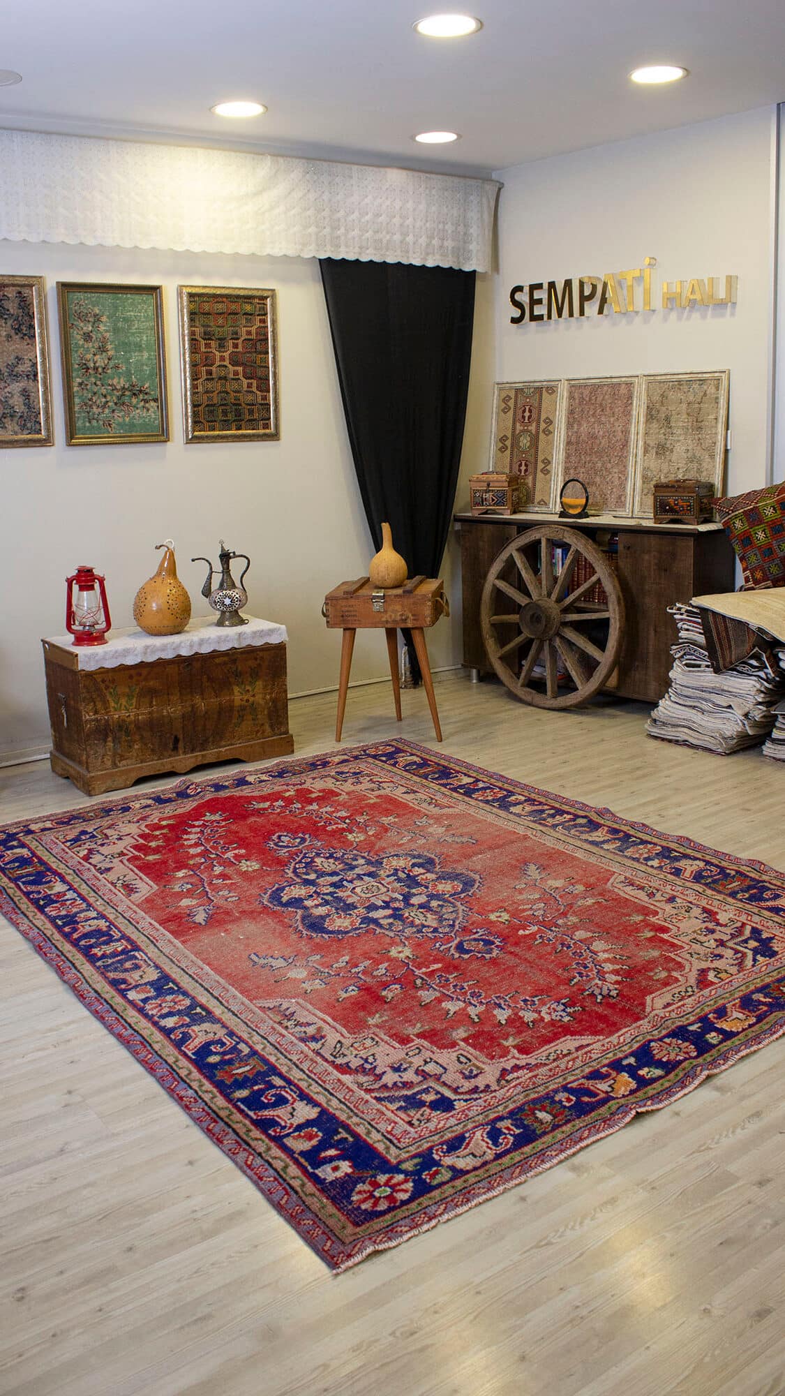 Handwoven Custom-Designed Rug — detail view 2, handmade vintage rug