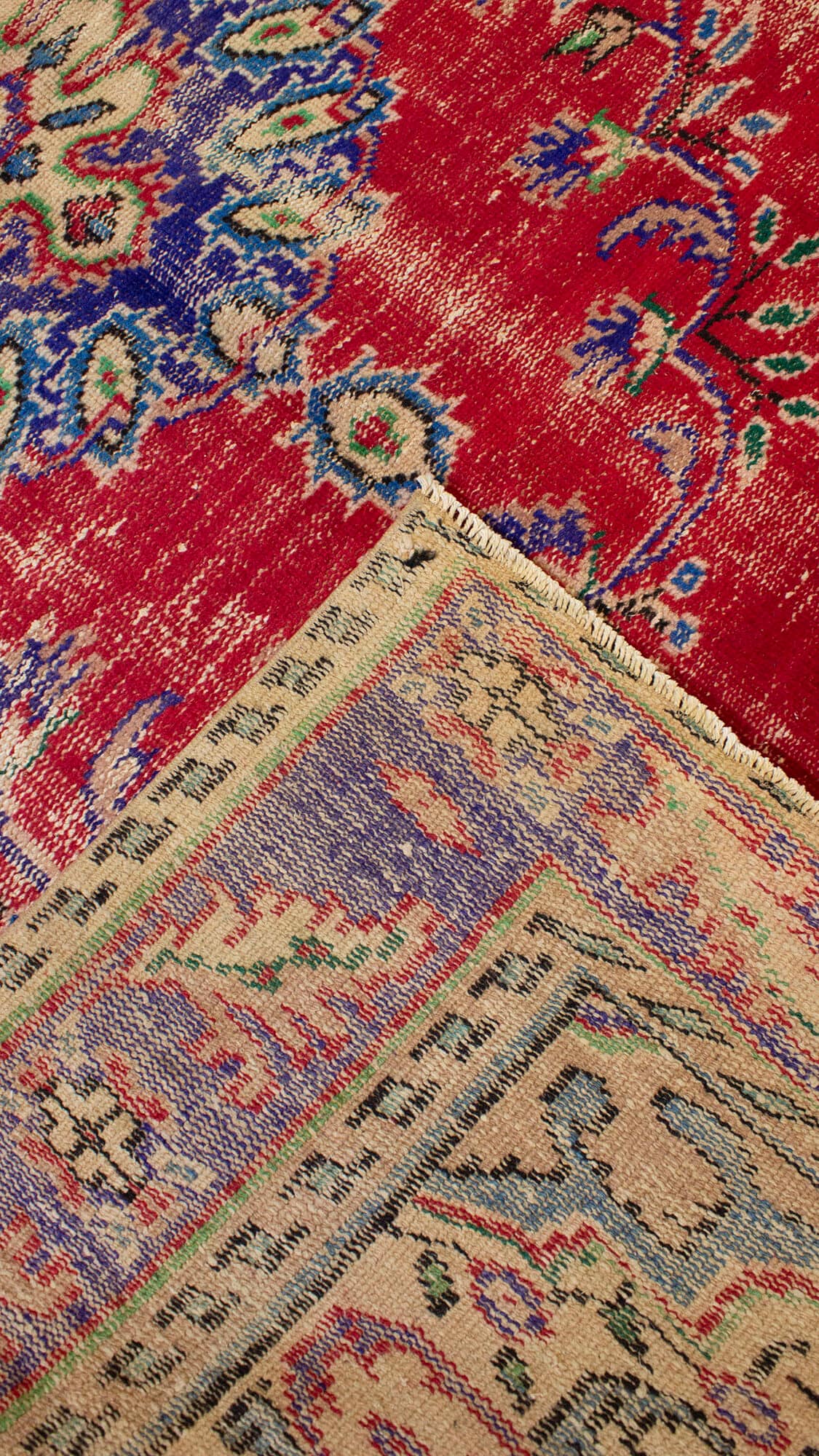 Vintage Handwoven Wool Rug — detail view 4, handmade vintage rug