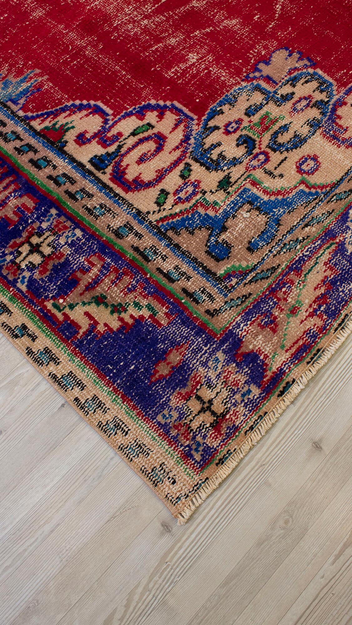 Vintage Handwoven Wool Rug — detail view 5, handmade vintage rug