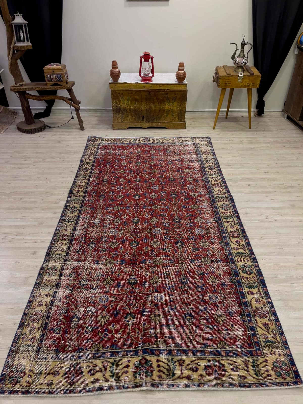 Traditional Vintage Handmade Rug — detail view 3, handmade vintage rug