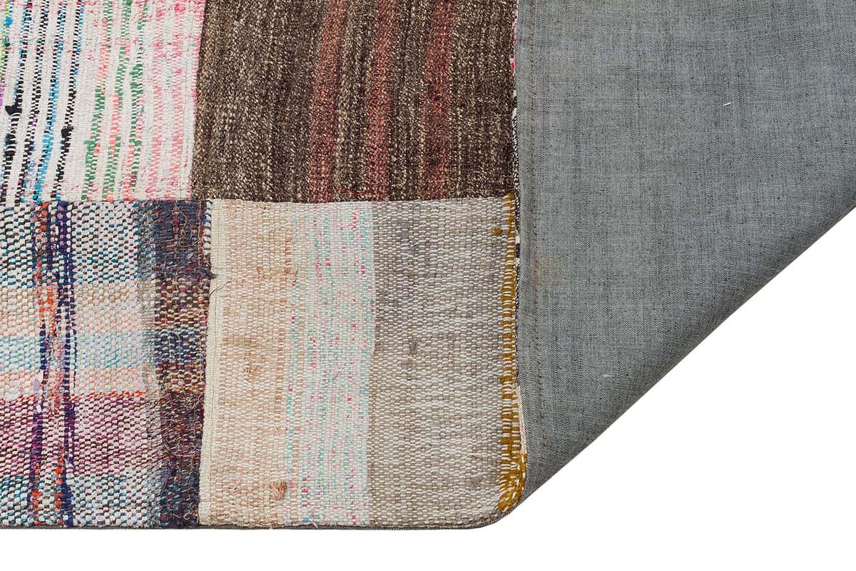 Vintage-Style Hand-Woven Patchwork Rug — detail view 3, handmade vintage rug