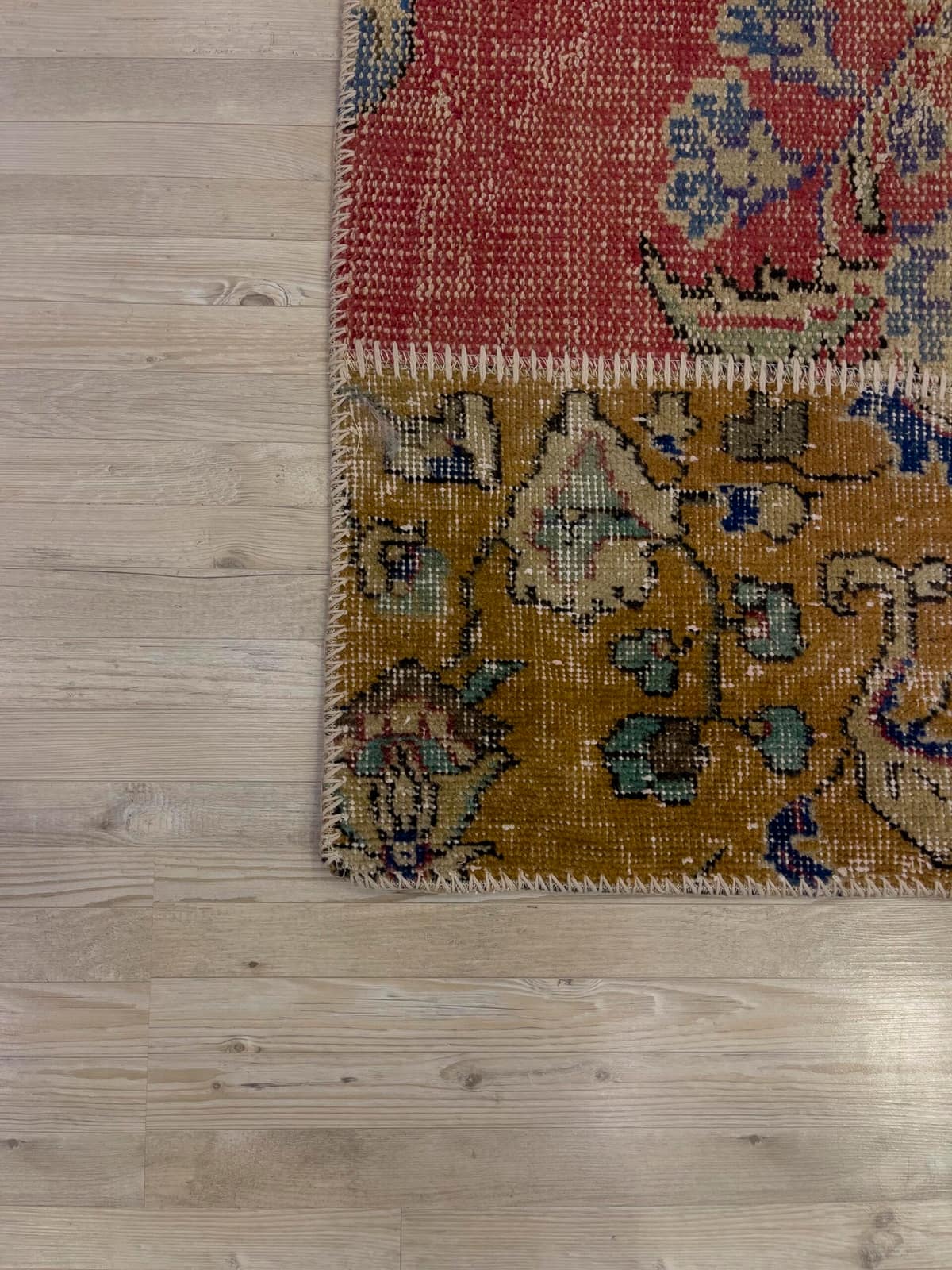 Vintage-Style Handwoven Patchwork Rug — detail view 4, handmade vintage rug