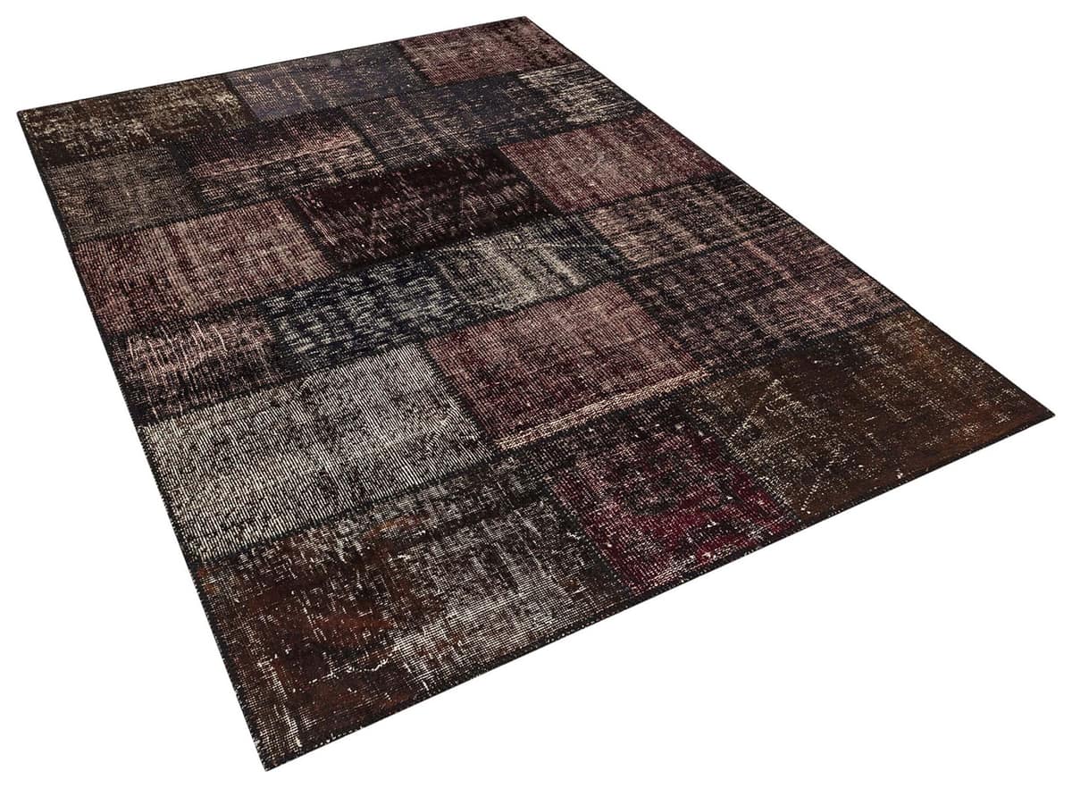 Vintage Hand-Woven Wool Patchwork Rug, vintage rug, Handmade, hand-knotted wool, cotton & silk, size 160 × 230 cm, from Gördes