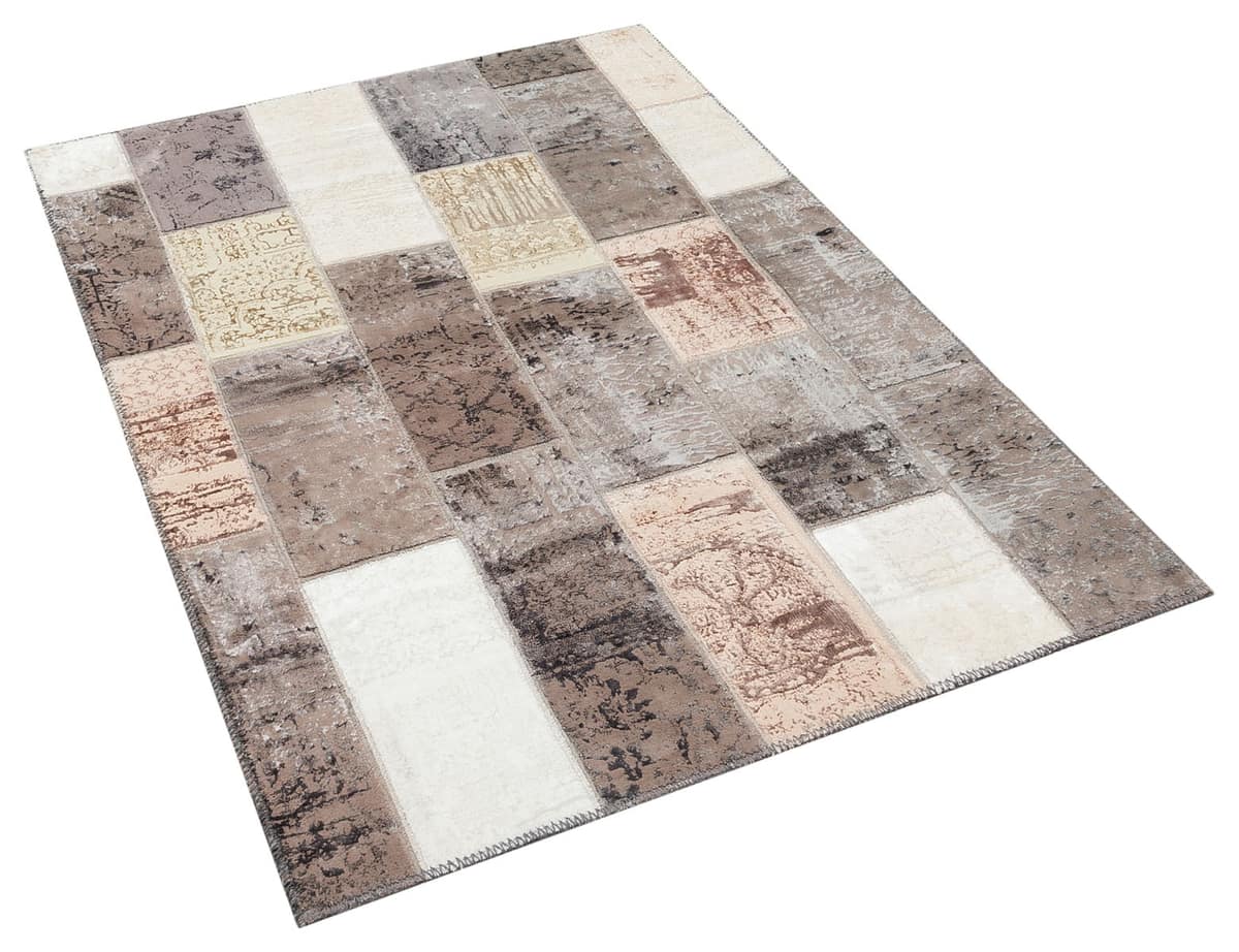 Vintage-Style Wool Patchwork Rug, vintage rug, Handmade, hand-knotted cotton, size 160 × 230 cm, from Yahyalı