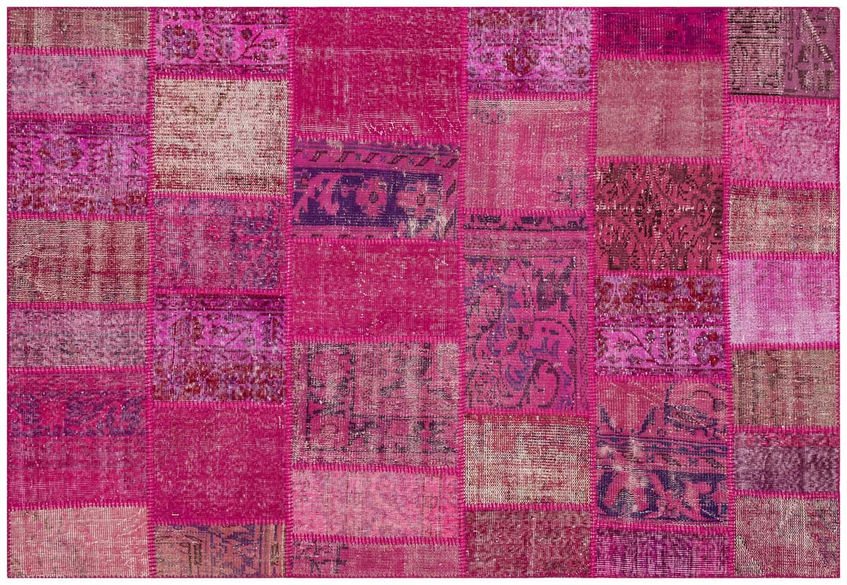 Hand-Woven Patchwork Rug with Fine Craftsmanship — detail view 2, handmade vintage rug