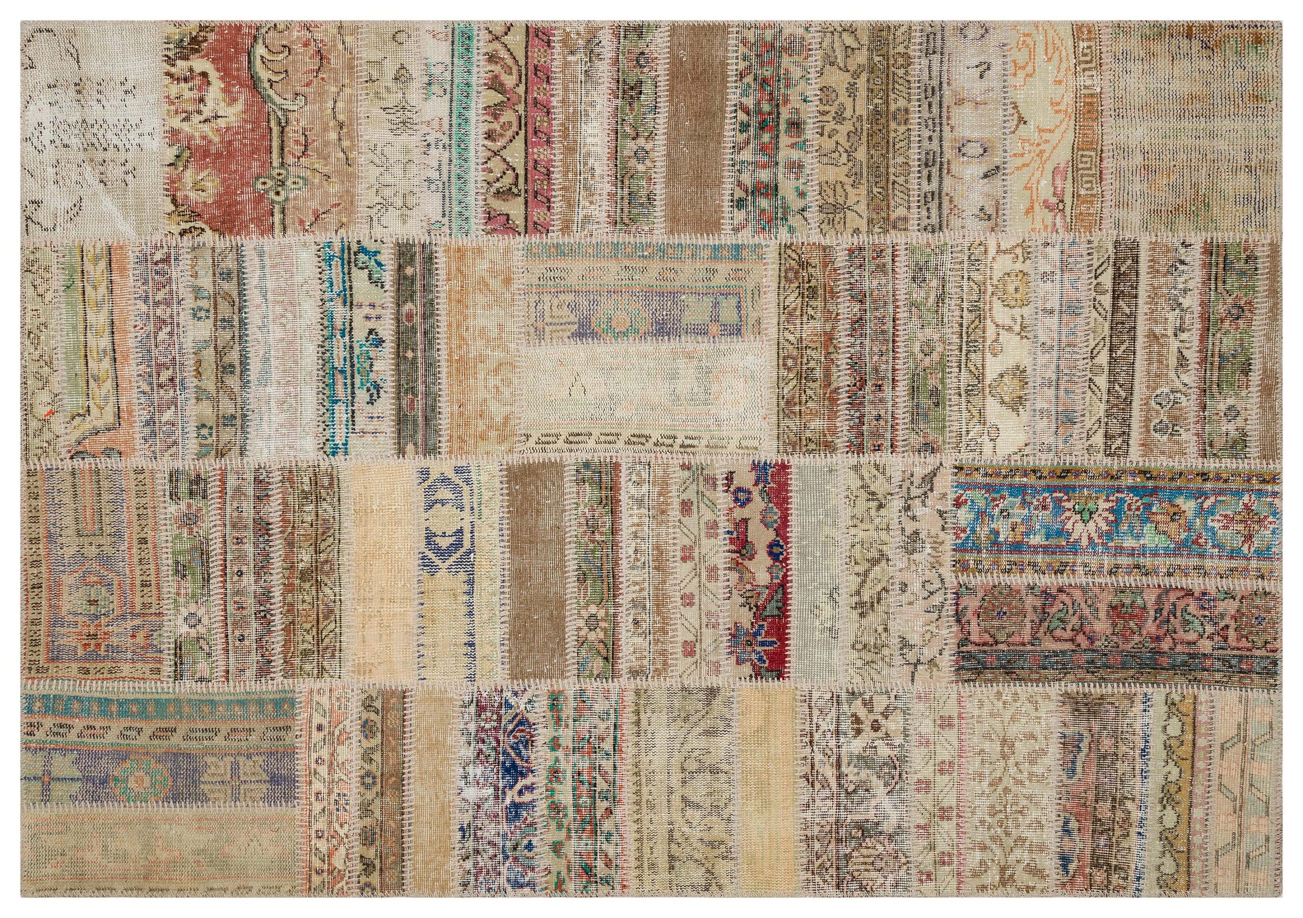 Vintage-Style Handwoven Patchwork Rug — detail view 3, handmade vintage rug