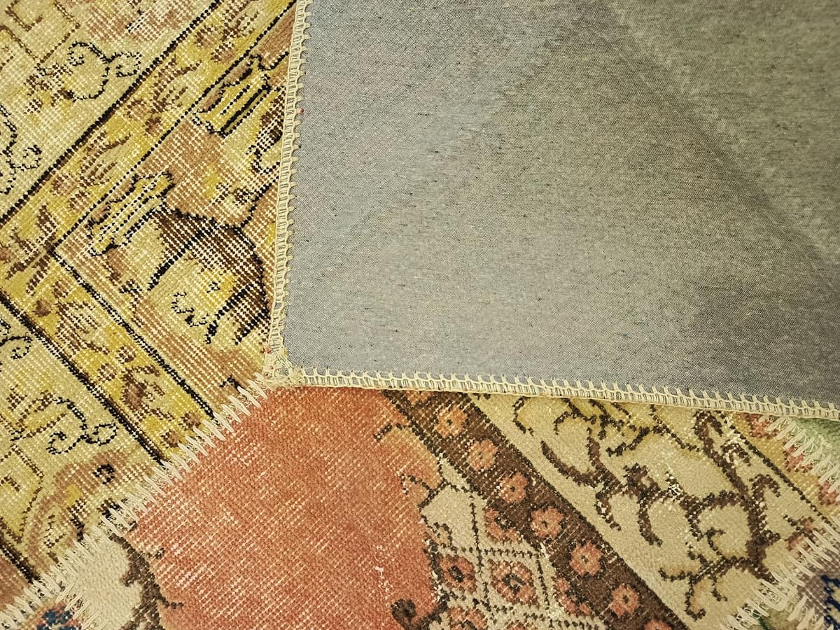 Handwoven Classic Patchwork Rug — detail view 3, handmade vintage rug