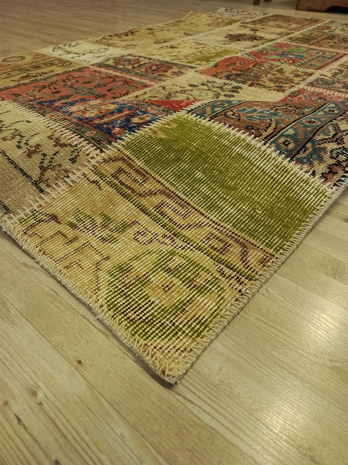 Handmade Anatolian Patchwork Rug — detail view 3, handmade vintage rug