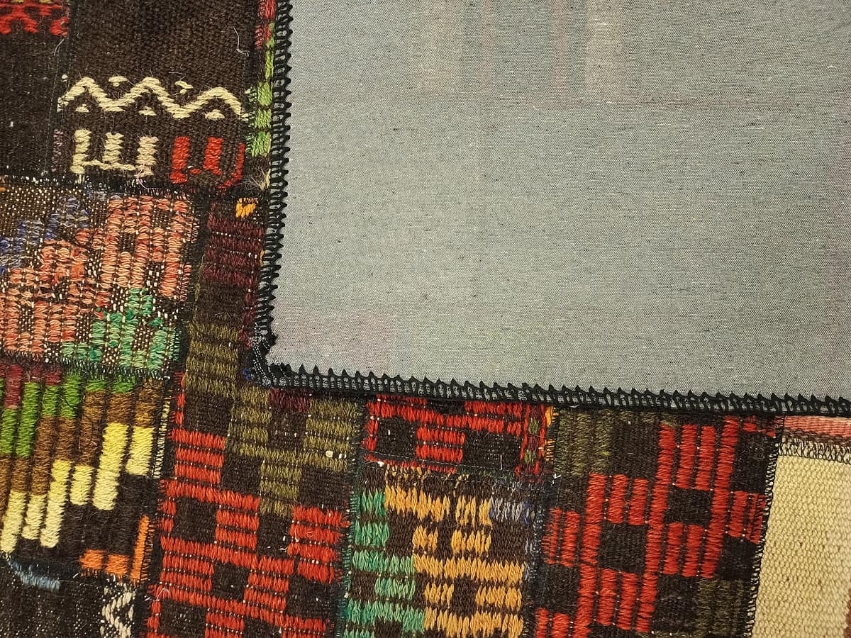Traditional Handmade Patchwork Rug — detail view 2, handmade vintage rug