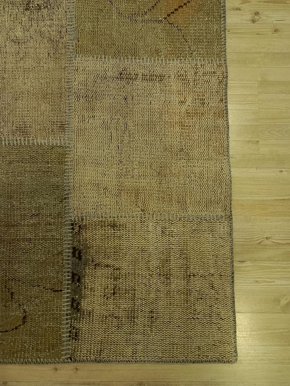 Handwoven Patchwork Rug Dyed with Natural Dyes — detail view 4, handmade vintage rug