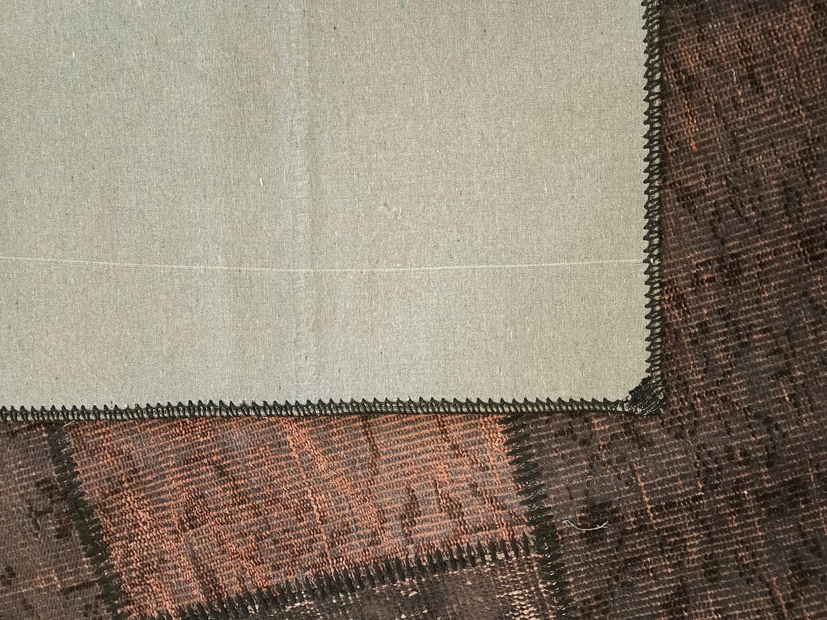 Handcrafted Distressed Patchwork Rug — detail view 5, handmade vintage rug
