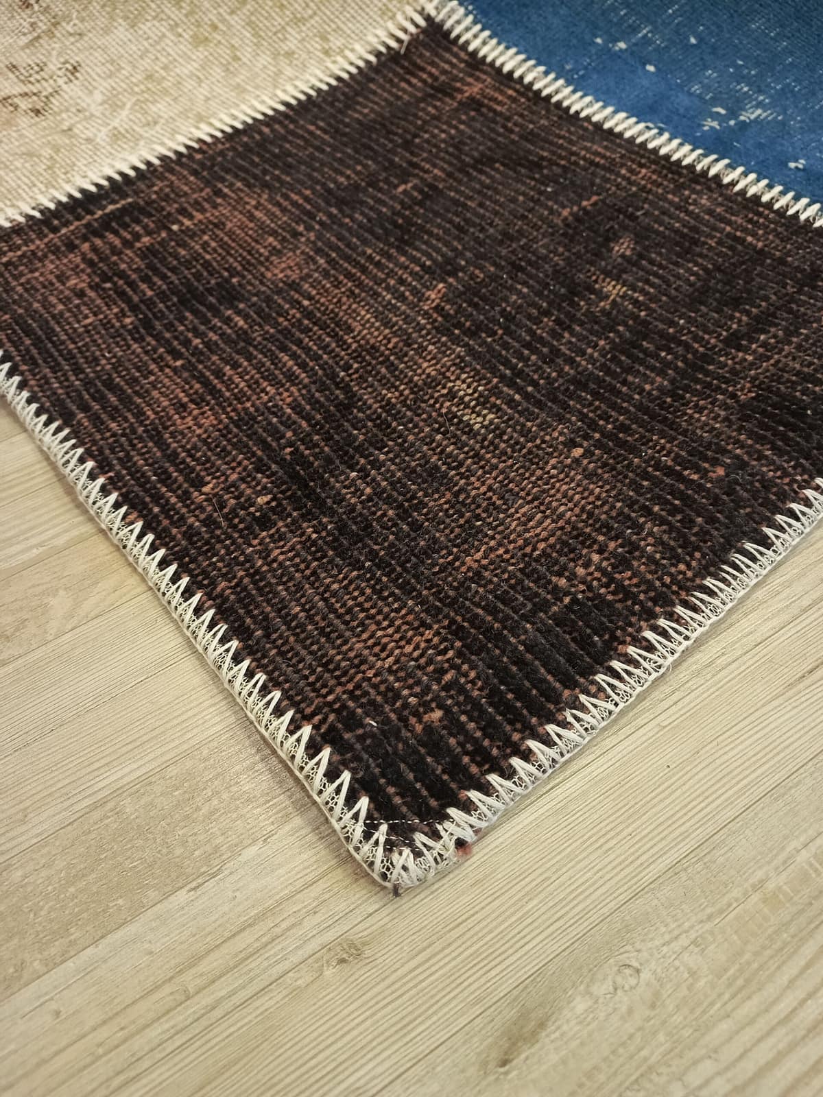 Handwoven Classic Patchwork Rug — detail view 2, handmade vintage rug