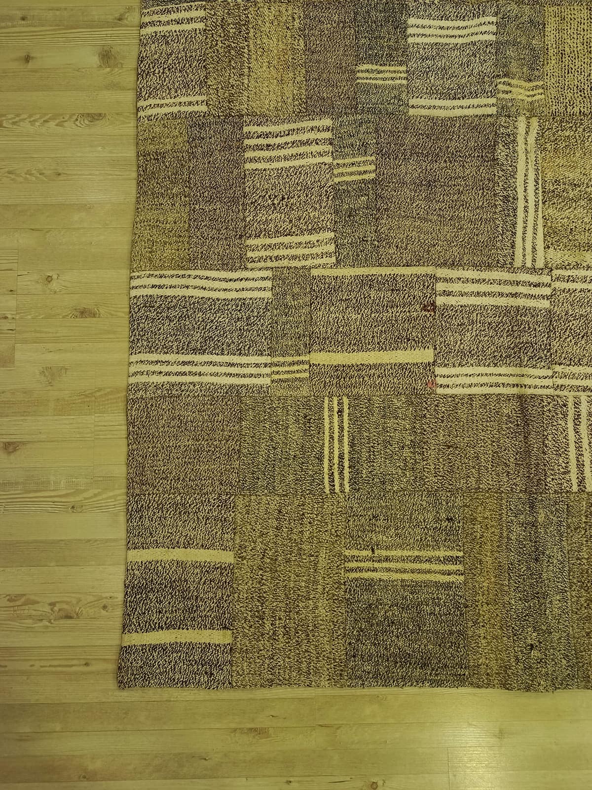 Century-Old Antique-Style Patchwork Rug — detail view 3, handmade vintage rug