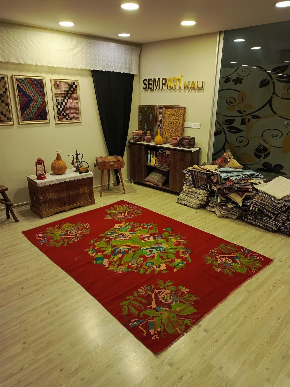 Handmade Anatolian Patchwork Rug — detail view 2, handmade vintage rug