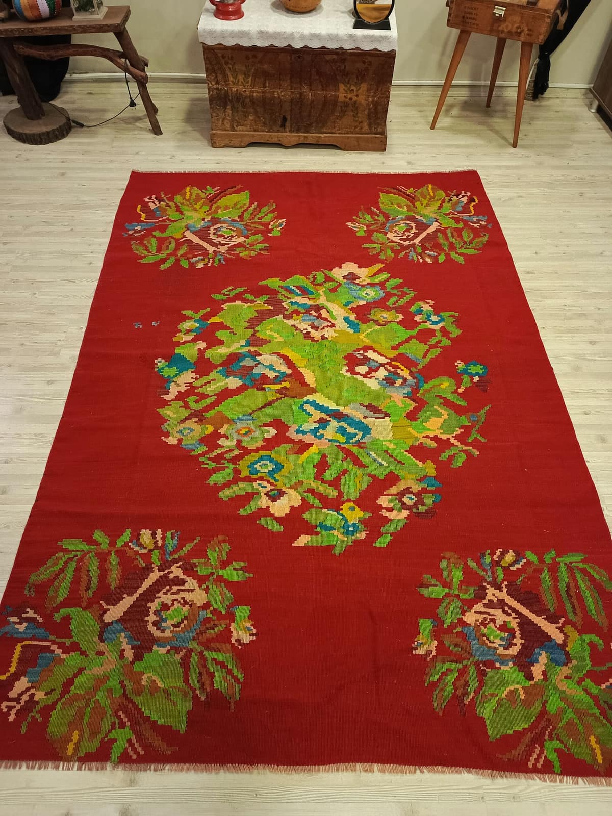 Handmade Anatolian Patchwork Rug — detail view 3, handmade vintage rug