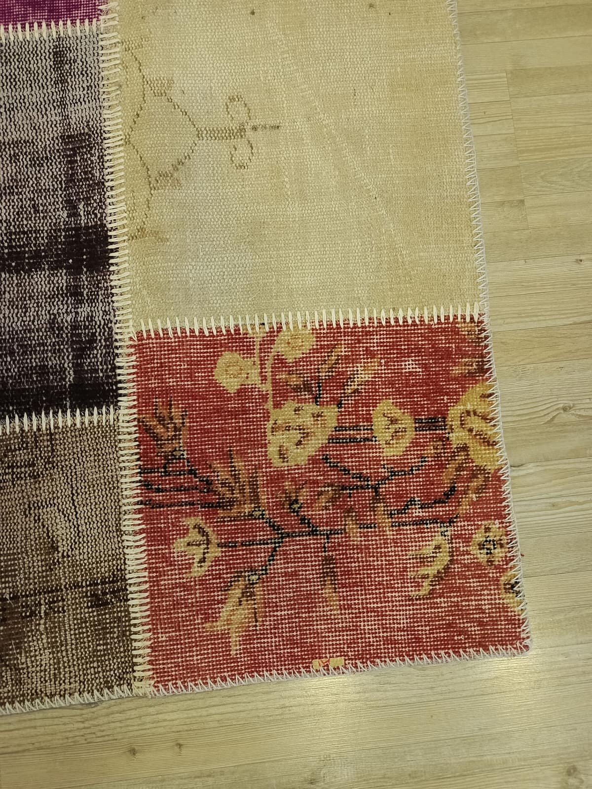 Handmade Patchwork Rug — detail view 4, handmade vintage rug