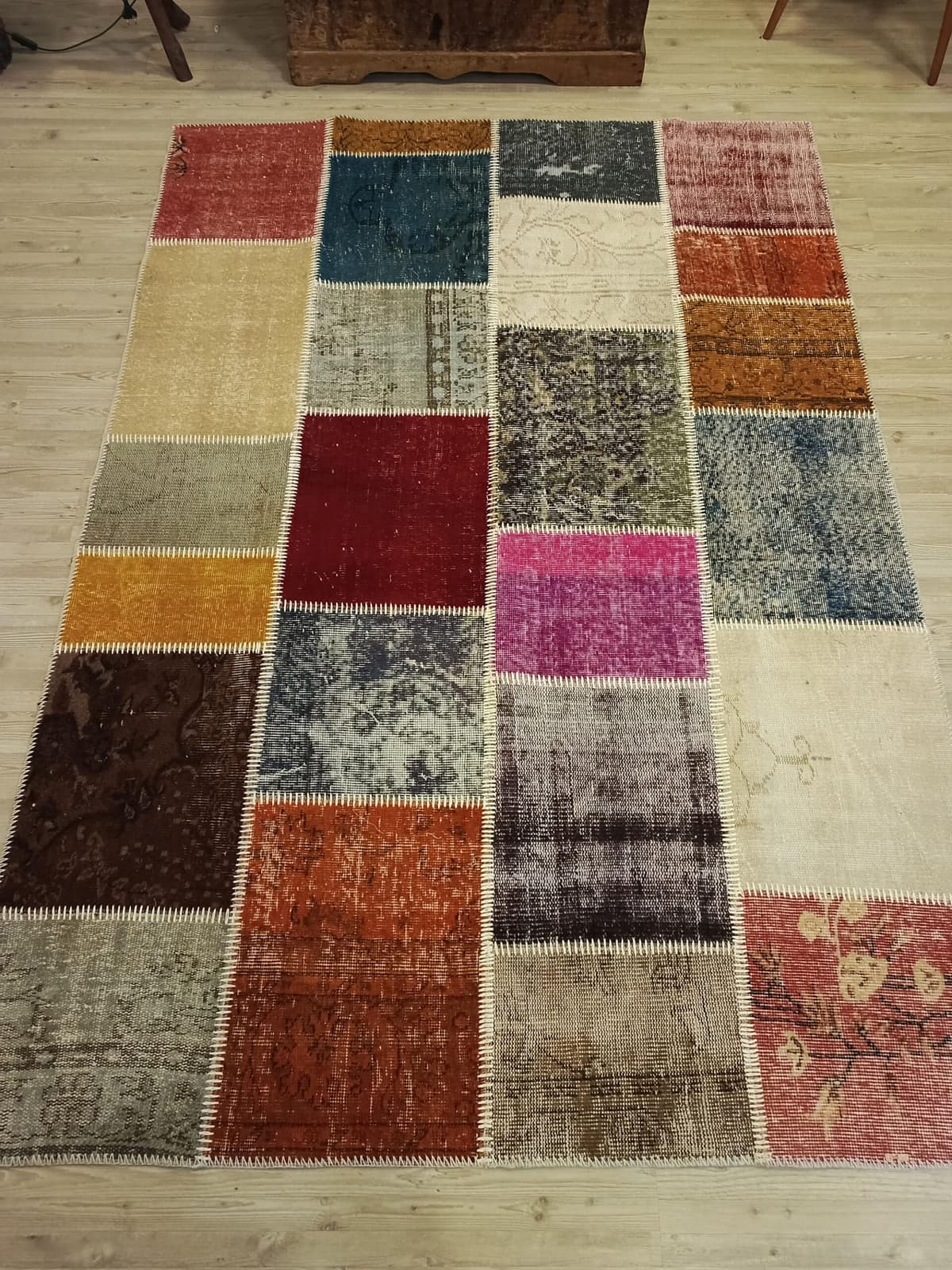 Handmade Patchwork Rug — detail view 5, handmade vintage rug